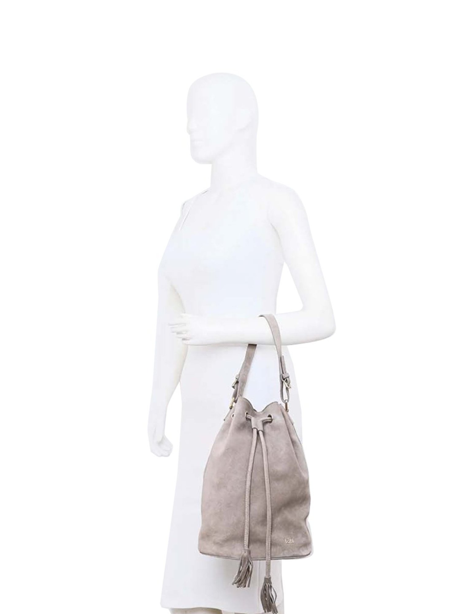 Tohl Beige Solid Large Handbag