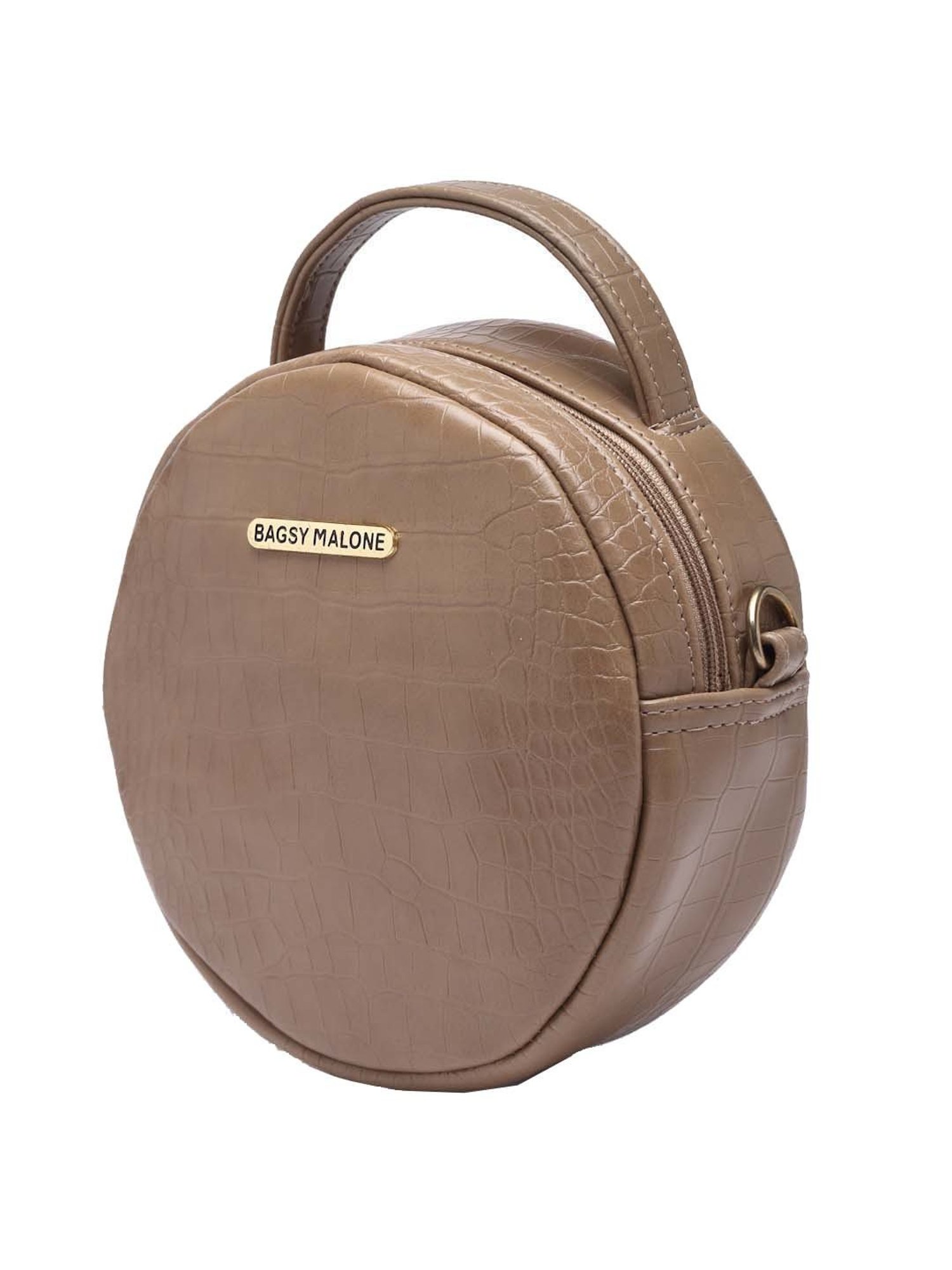 Bagsy Malone Brown Textured Medium Sling Handbag