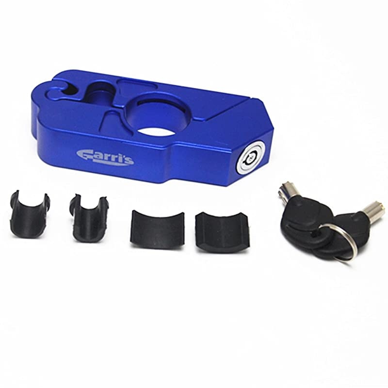 Motorcycle Handlebar Grip Brake Lever Lock,Anti Theft Security Caps-Lock (Blue)