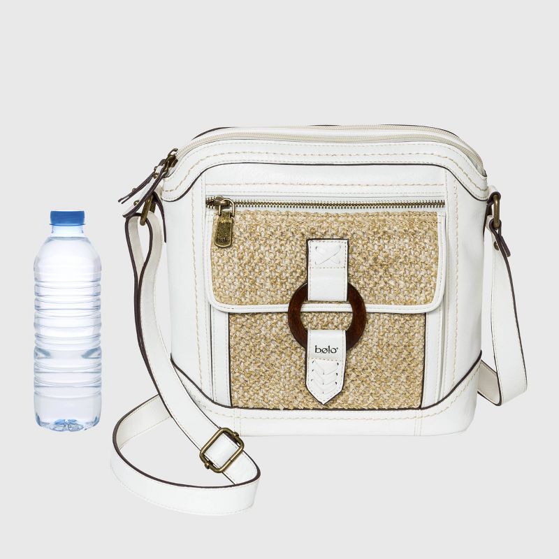 Bolo Zip Closure Crossbody Bag - White