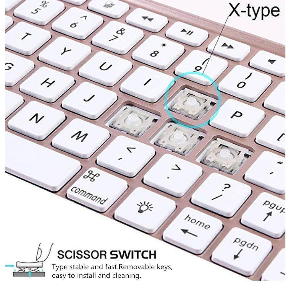 iPad Pro 10.5 Keyboard Case,7 Colors Backlit with Built-in Apple Pencil Holder Slim Folio Shell Protective Stand leather Cover Removable Wireless Bluetooth Keyboard for Apple iPad Pro 10.5 (Rose Gold)