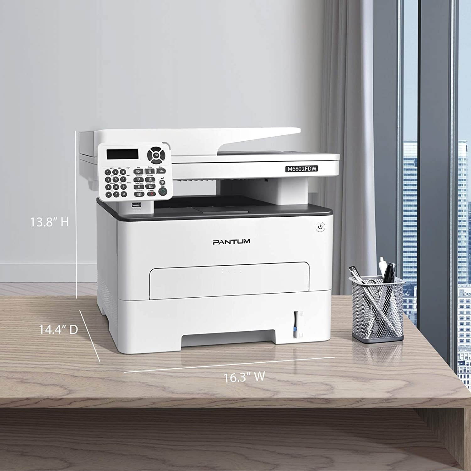 Pantum M6802FDW Wireless Monochrome Laser Printer Scanner Copier Fax All in One, Wireless Networking and Duplex Printing for Home and Office Use (V1X47B)