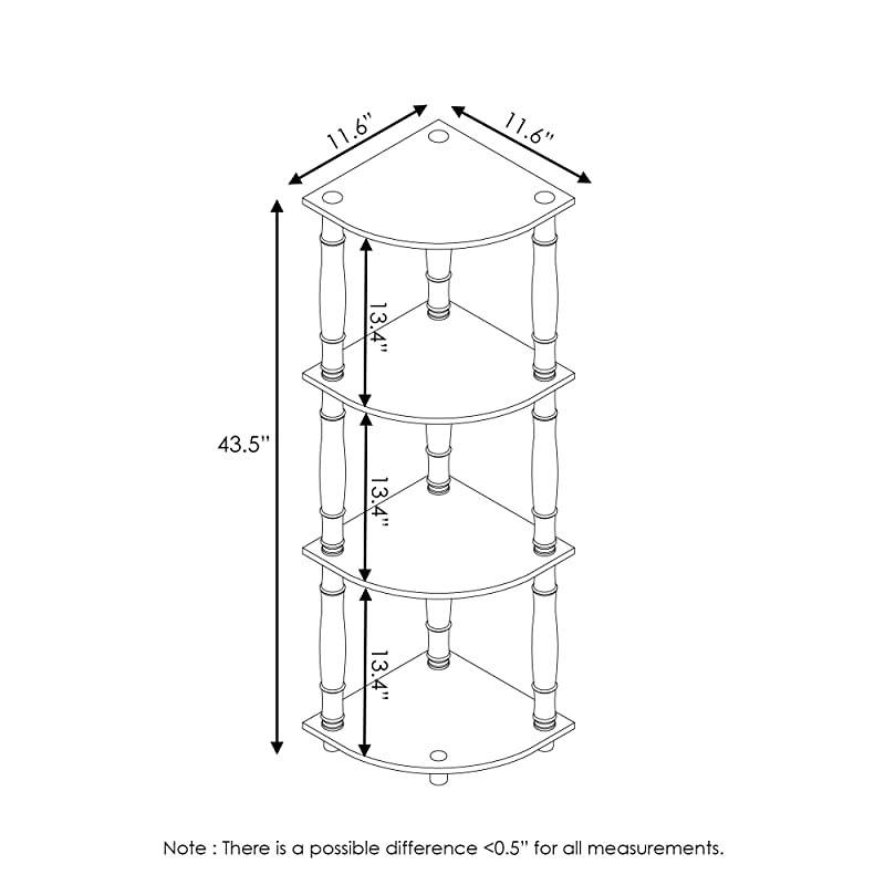 TurnN 4Tier Multipurpose Corner Display Rack with Classic Tubes EspressoBlack