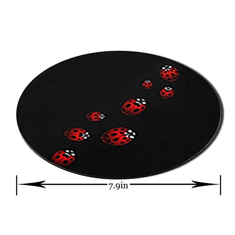 Customized Round Office Mouse Pad NonSlip Rubber Mouse Pads Cute Mat Ladybug