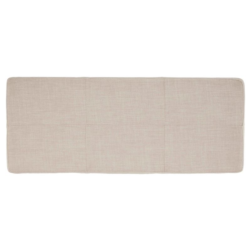 Ornelas Champagne Gold Metal Base Bench - Oatmeal - Inspire Q