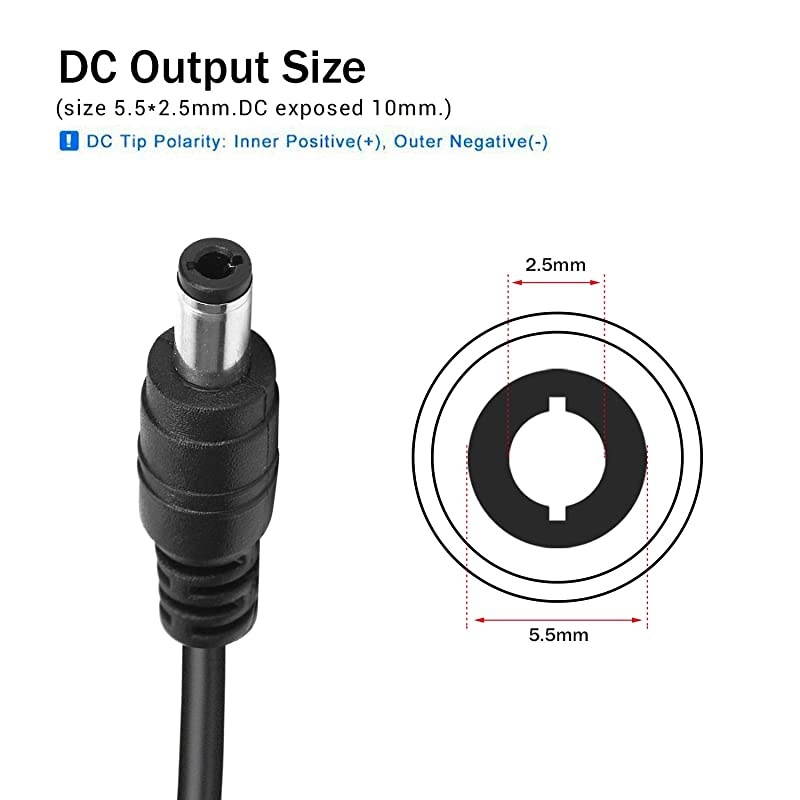 5A Power Adapter AC 100220V to DC 60W Power Supply US Plug Switching PC Power Cord for LCD Monitor LED Strip Light DVR NVR Security Cameras System CCTV Accessories