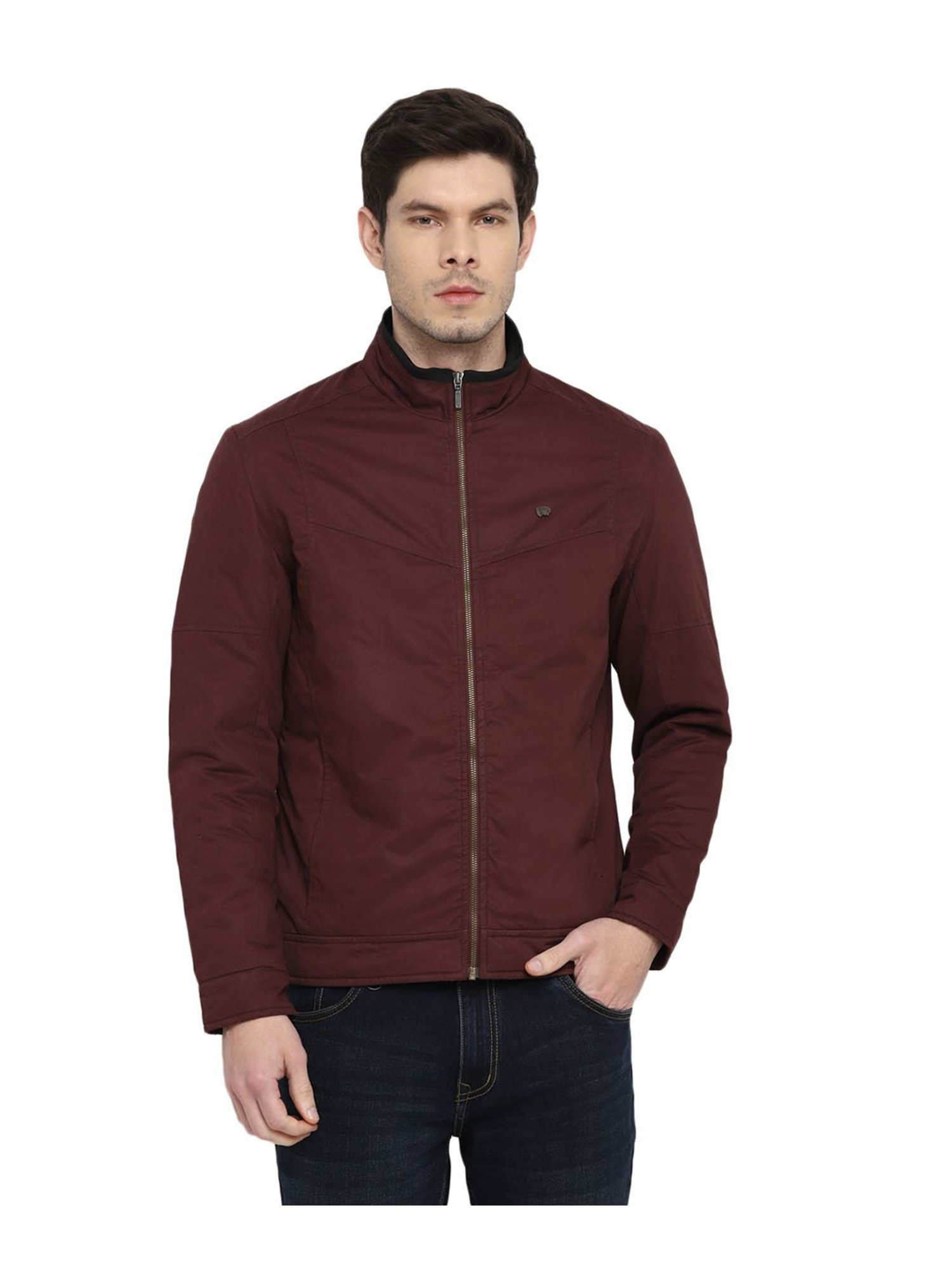 Red Chief Maroon Regular Fit Plain Jacket