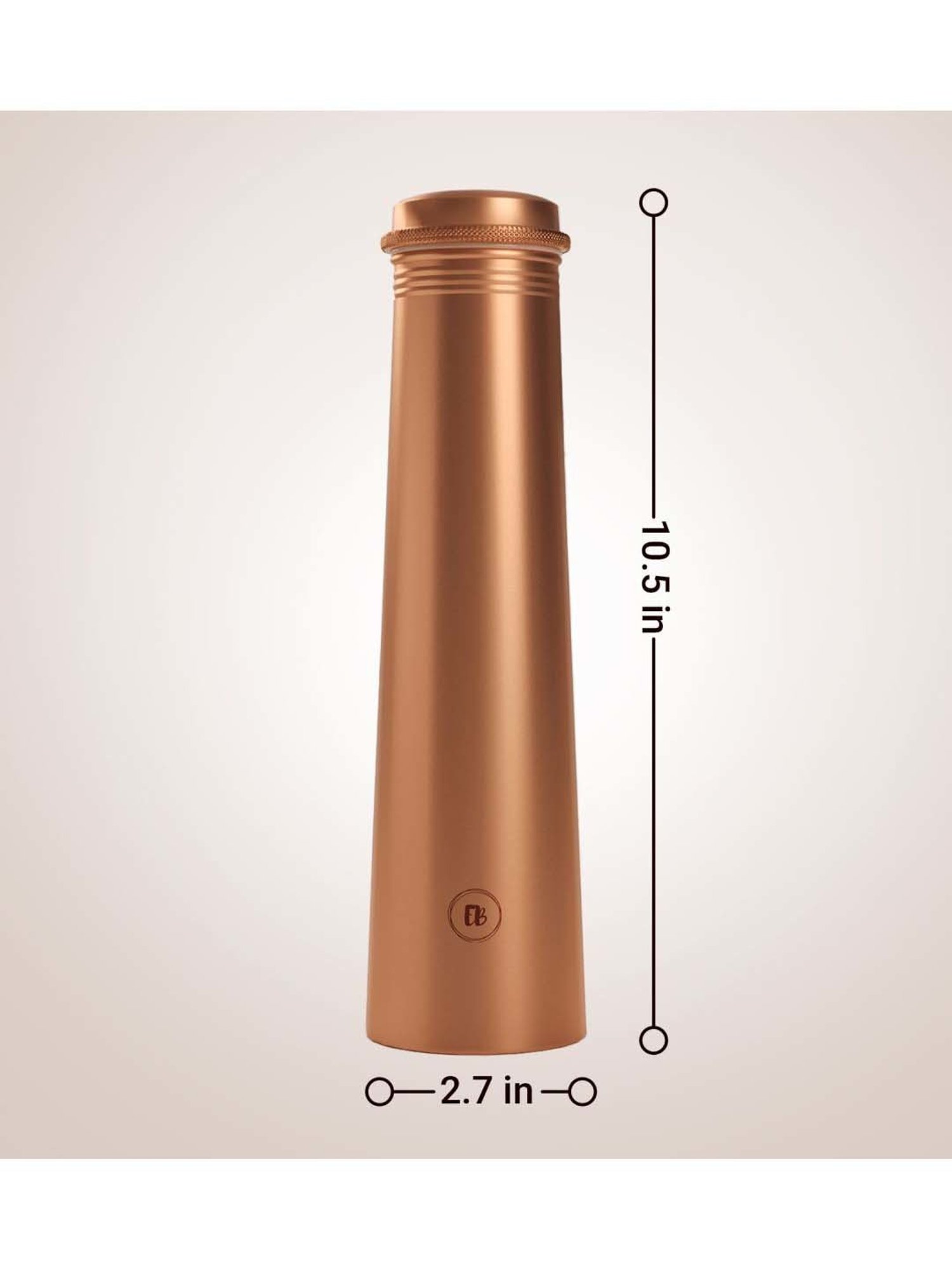 Everything Beautiful Reddish Brown Copper Water Bottle - Slim (0.75 L)