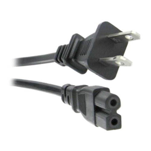 HQRP AC Power Cord IEC C7 Polarized to NEMA 1-15P 18 AWG 6 Feet Mains Cable plus HQRP Euro Plug Adapter