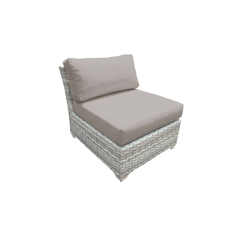 Nolin 7pc Sectional Weathered Brown Frame Sunbrella Spectrum Denim Fabric - La-Z-Boy