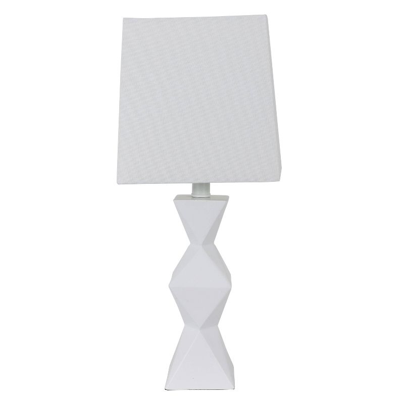 20.5" Knox Stacked Diamond Tale Lamp Satin White - Decor Therapy
