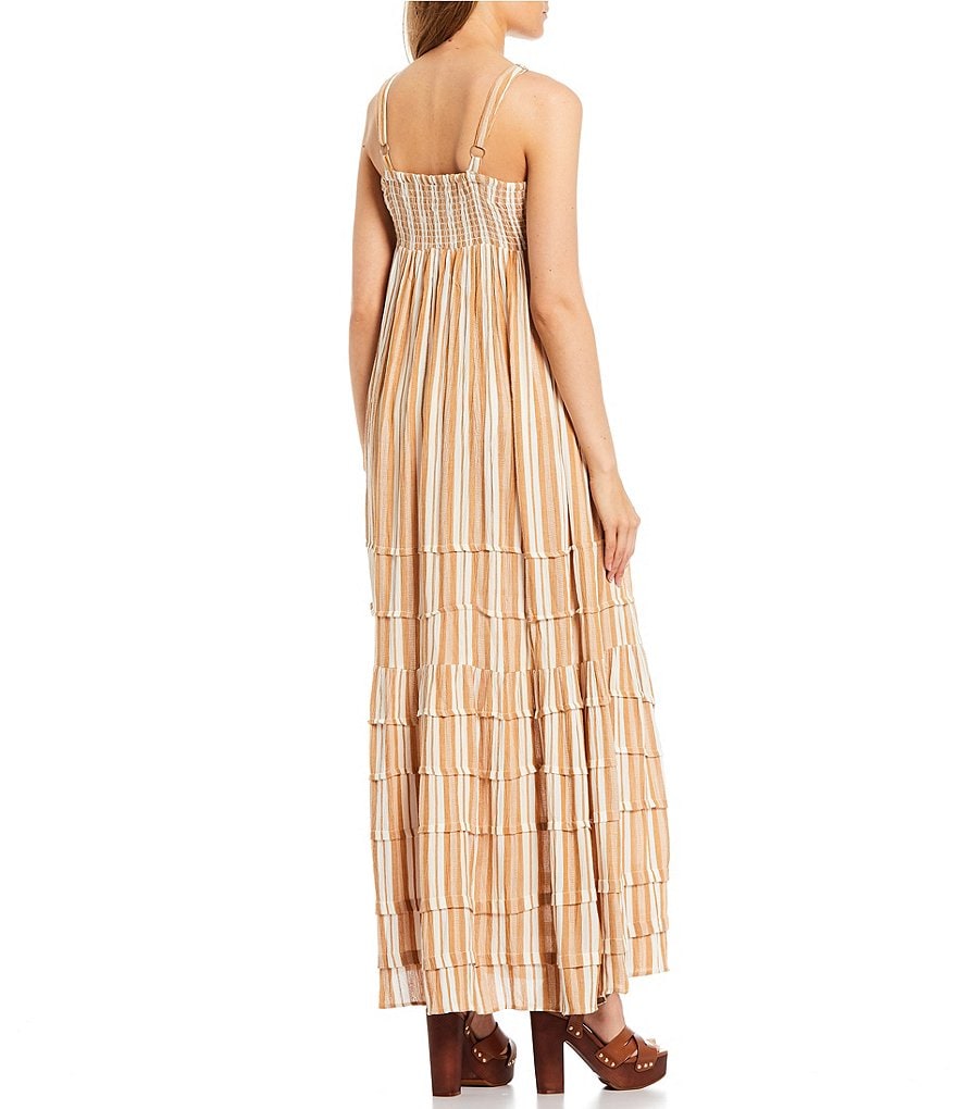 Angie Stripe Tiered Maxi Dress