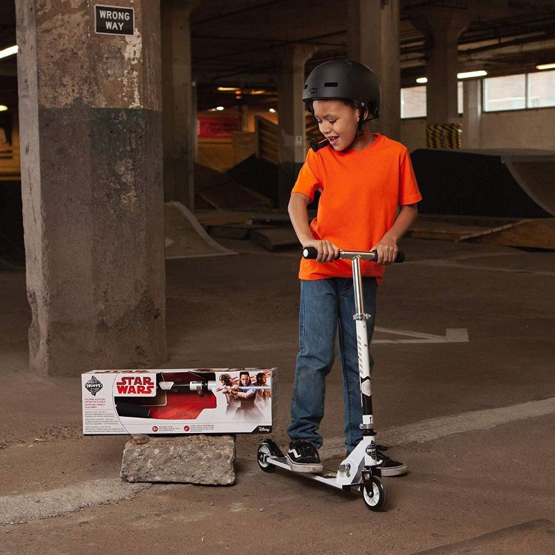 Huffy 78878 Star Wars First Order Stormtrooper Kids Folding Inline Foot Kick Scooter with Adjustable Handlebars