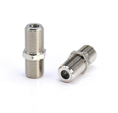 Coaxial Cable Extension Adapter | 10 Pack | Satellite Cable TV Compatible F-Pin