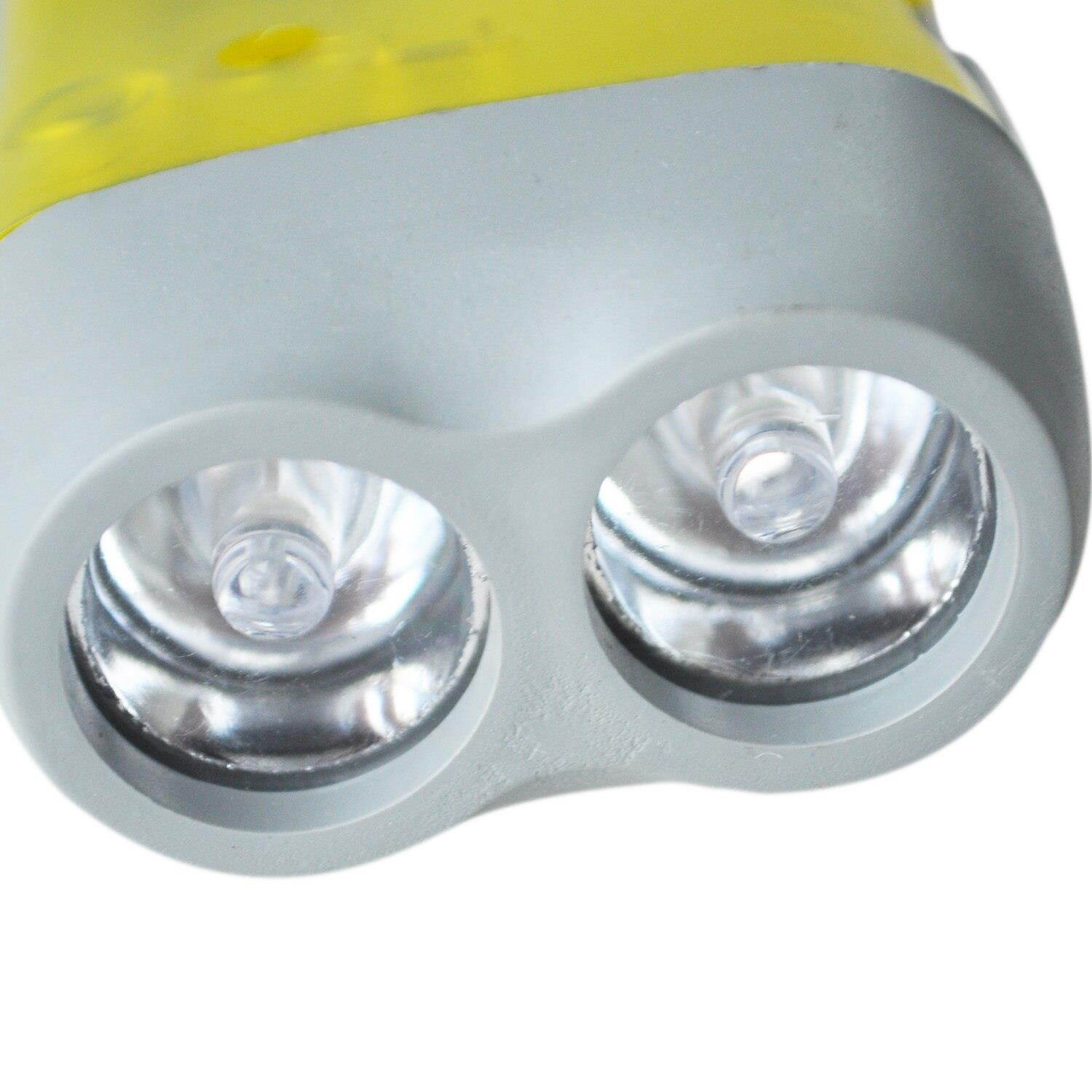 Torch Flashlight Dynamo 2 White LEDs For Camping