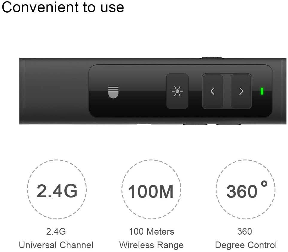 Wireless Presenter, Breett Rechargeable Control Presenter, 2.4GHz Rechargeable Powerpoint Clicker Presentation Remote Control Flip Pen