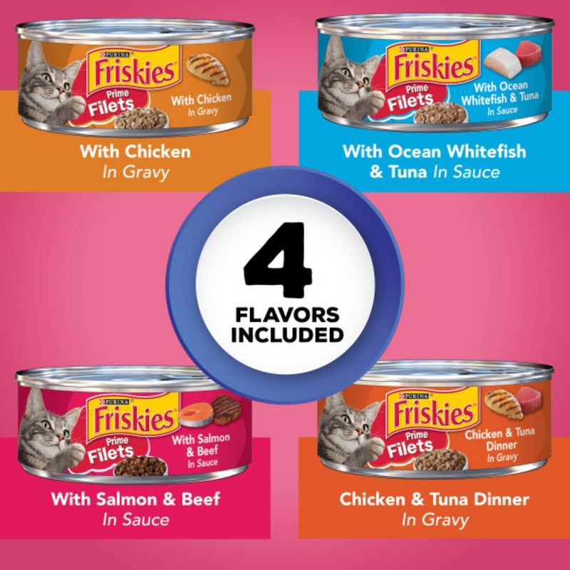 Purina Friskies Prime Filets Surfin' & Turfin' Favorites Wet Cat Food - 5.5oz/40ct Variety Pack