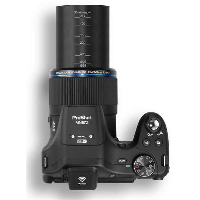 Minolta MN67Z-BK ProShot Wi-Fi Bridge Camera with 67x Optical Zoom, Black