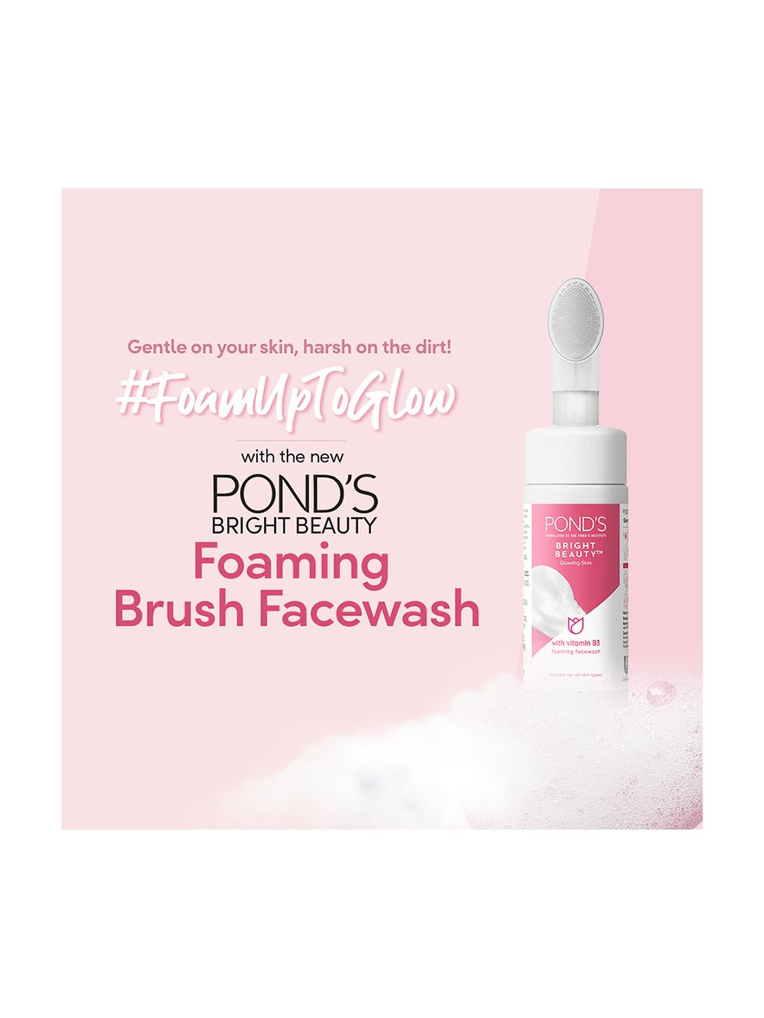 POND'S Bright Beauty Foaming Brush Face Wash - 150 ml