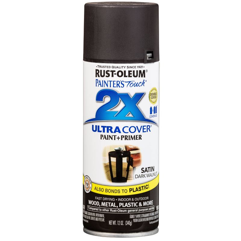 Rust-Oleum 12oz 2X Painter's Touch Ultra Cover Satin Spray Paint Dark Walnut
