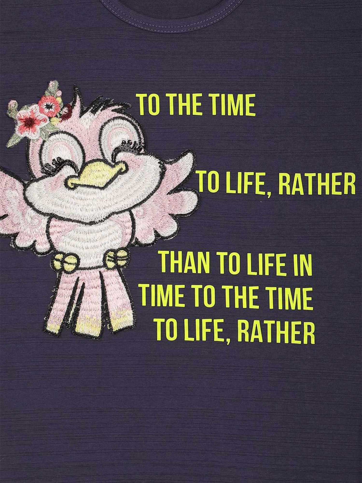 ZIAMA Kids Navy Embroidered Top