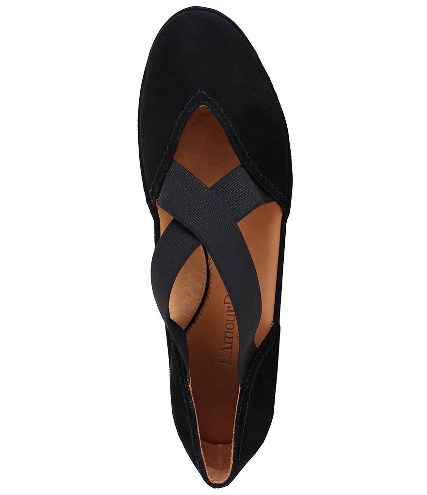 L'Amour Des Pieds Bane Suede Demi Wedge Slip-Ons