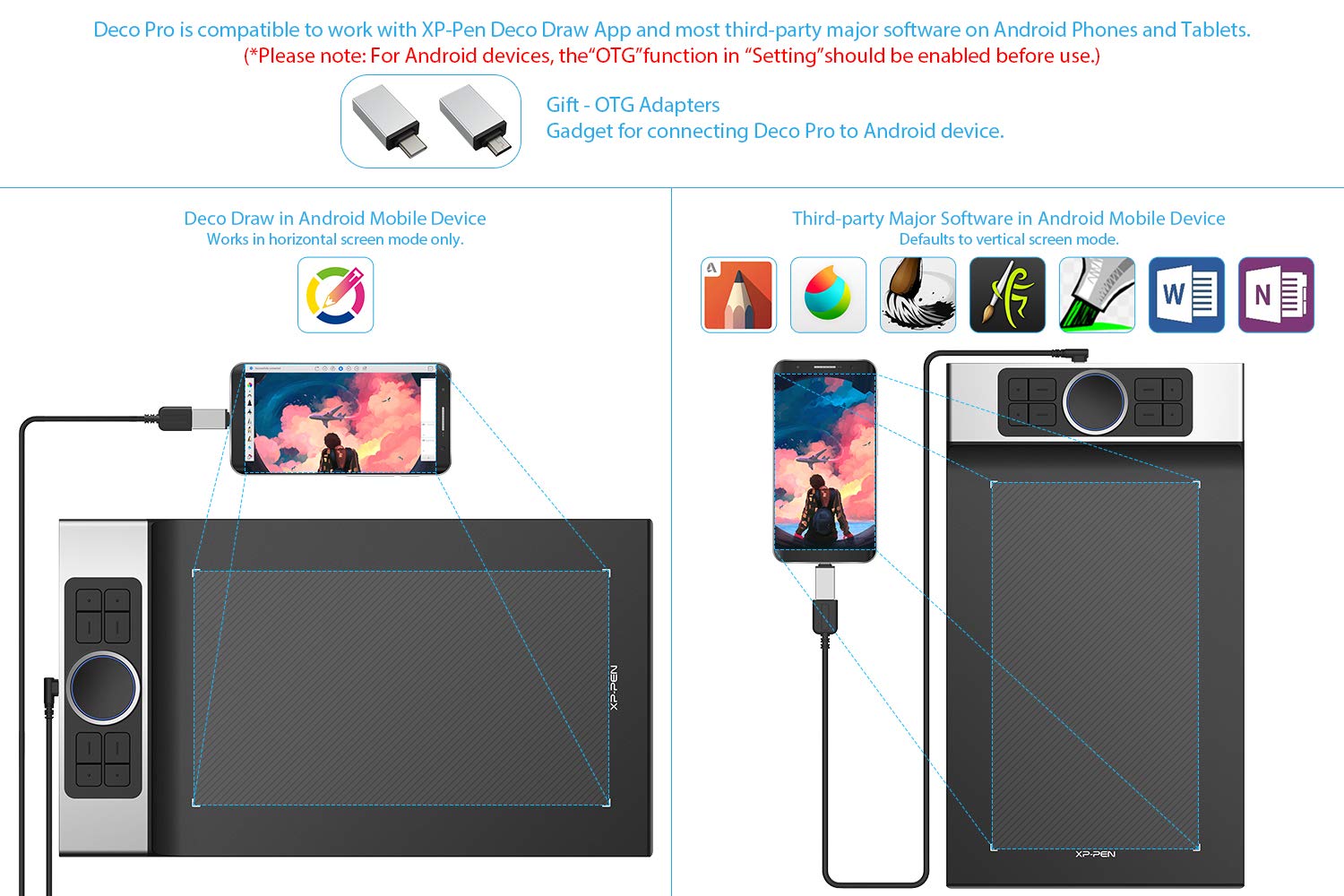 XP-PEN Deco Pro Medium Graphics Drawing Tablet Ultrathin Digital Pen Tablet with Tilt Function Double Wheel and 8 Shortcut Keys 8192 Levels Pressure 11x6 Inch Working Area