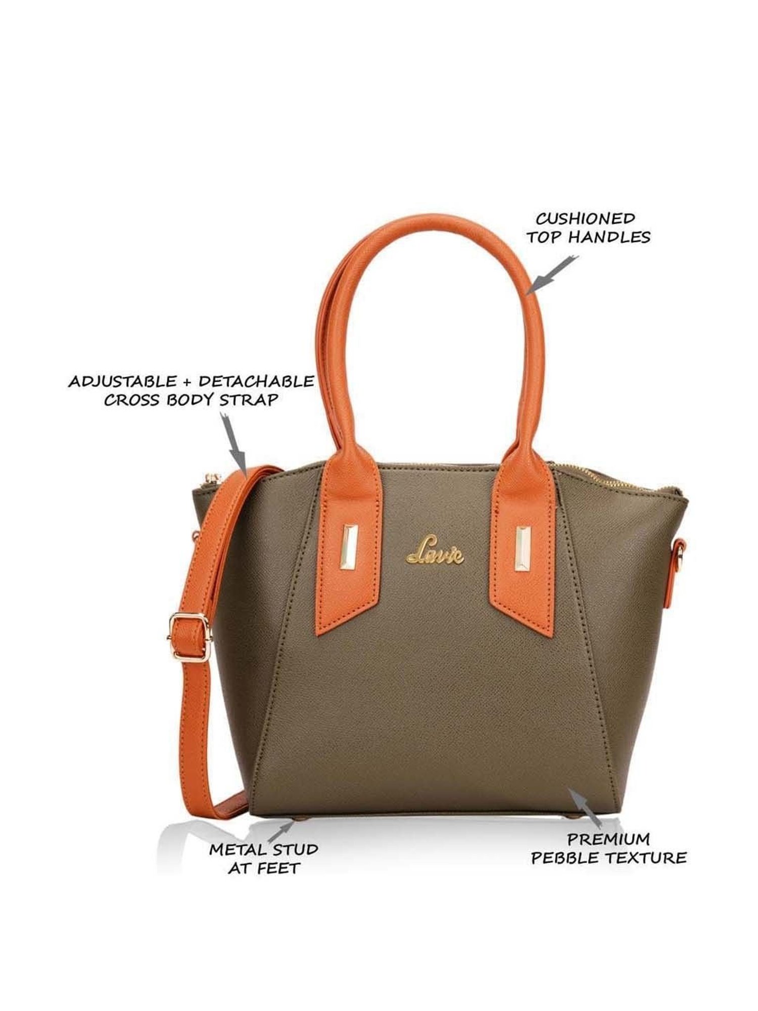 Lavie Olive Solid Large Handbag