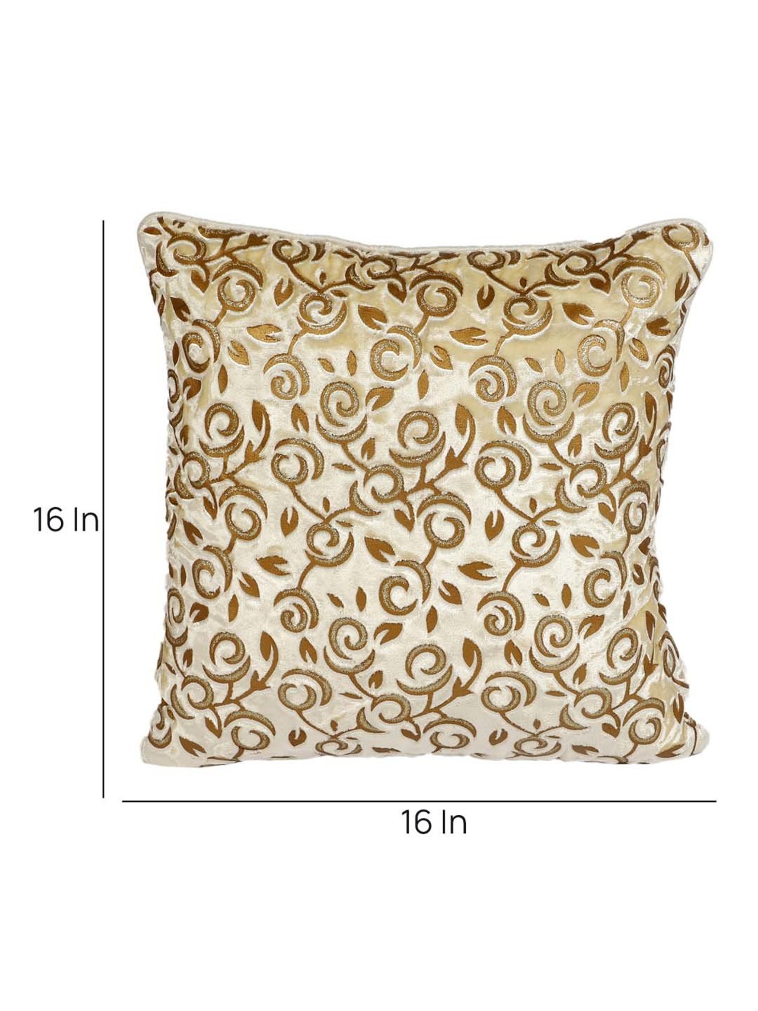 MFD HOME Furnishing Beige Velvet Cushion Cover - Set of 2