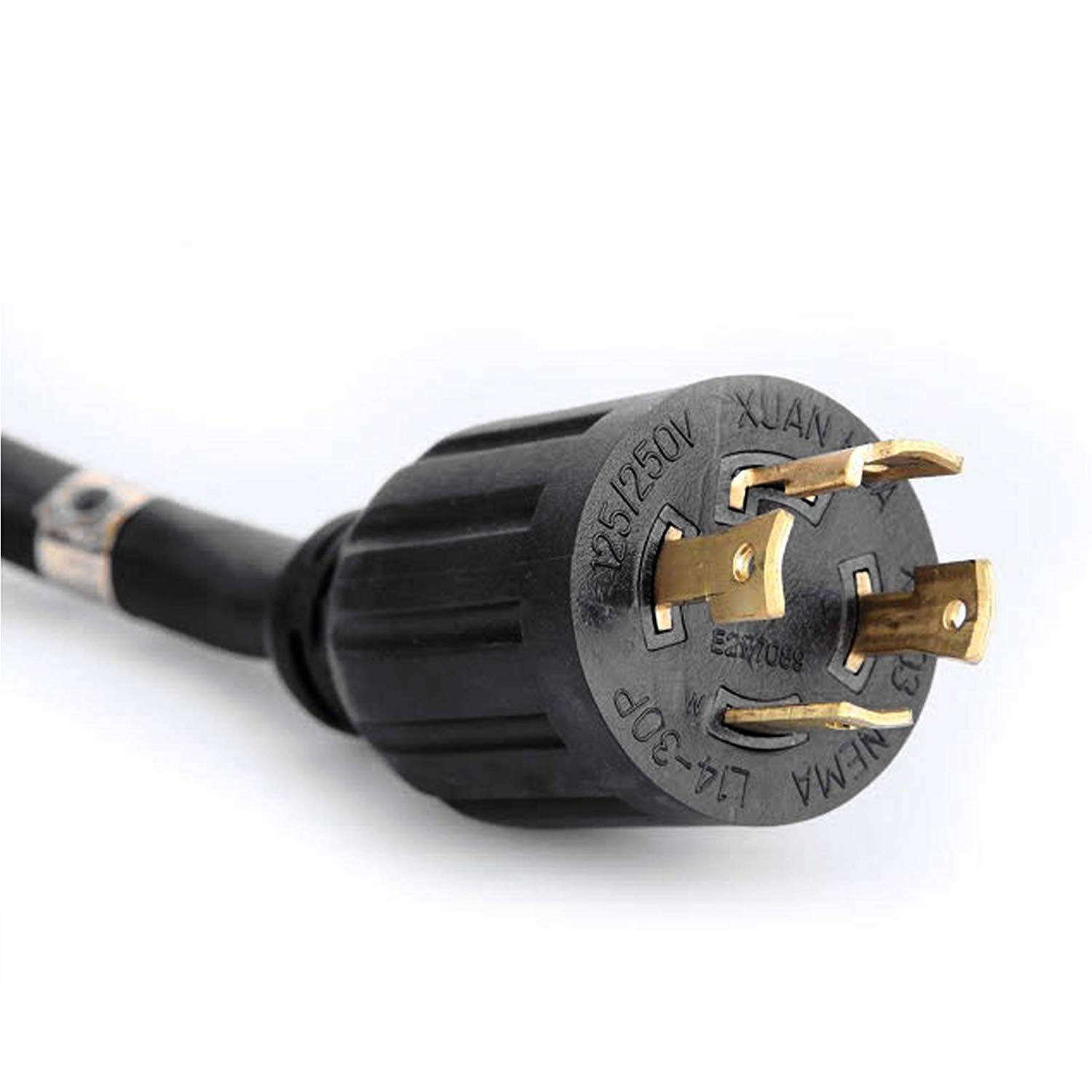 Ceptics NEMA L14-30P to TT-30 Rec Cord Extension Power Cord RV (1.5 Feet) 30A