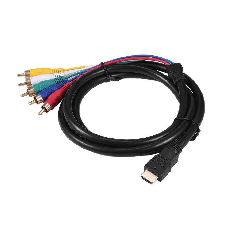 1.5m 5ft 1080P HDMI to 5RCA Male to Male Video Audio Cable Converter Adapter