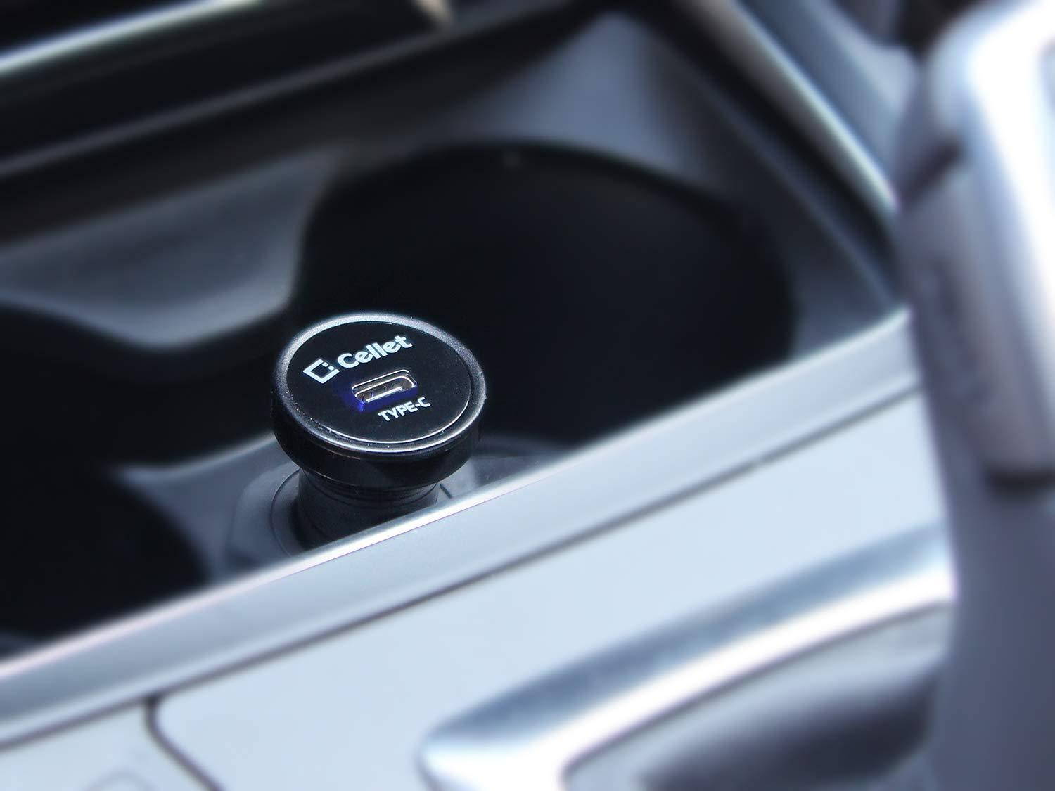 Cellet Made High Powered 3 Amp (15 Watt) USB-C (Type-C) Car Charger for Apple iPad Pro 11-inch, Pro 12.9-inch &ndash; Black (Cable is not Included)