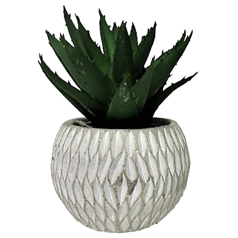 6" x 12" Set of 3 Artificial Succulent Plants in Concrete Pot - LCG Florals