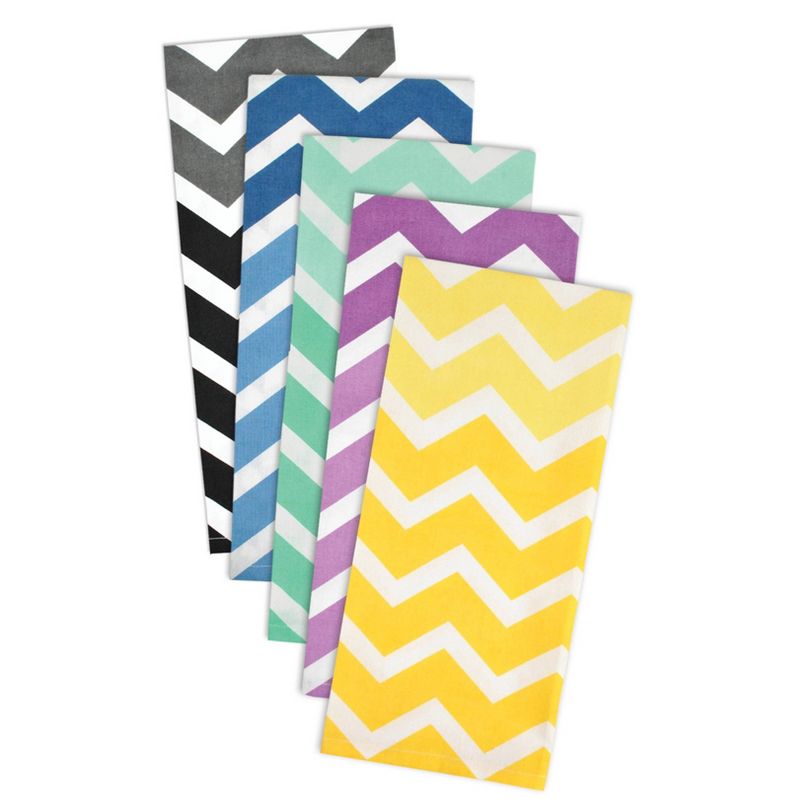 2pk Cotton Chevron Dishtowels Yellow - Design Imports