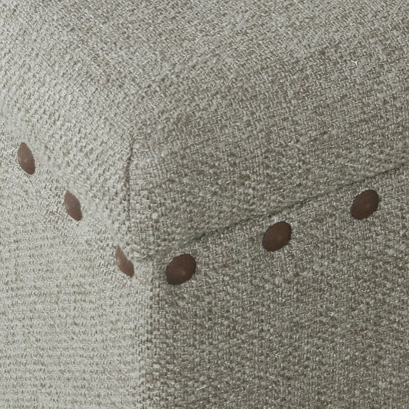 46" Luxury Storage Bench with Nailhead Trim Gray Woven - HomePop