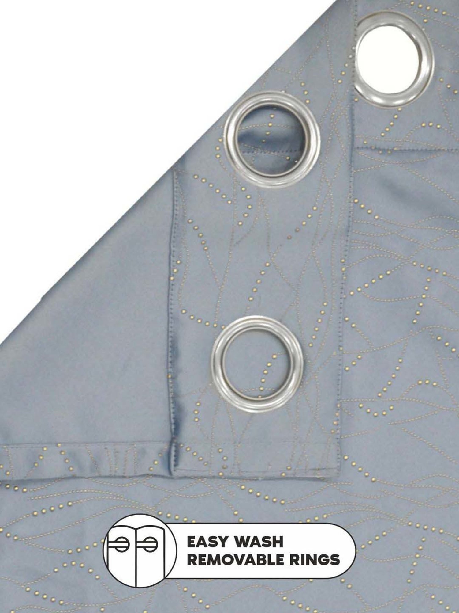 Bianca ANTELLIA GLITTER Grey Polyester 9 Ft. Long Door Curtain - Set of 2