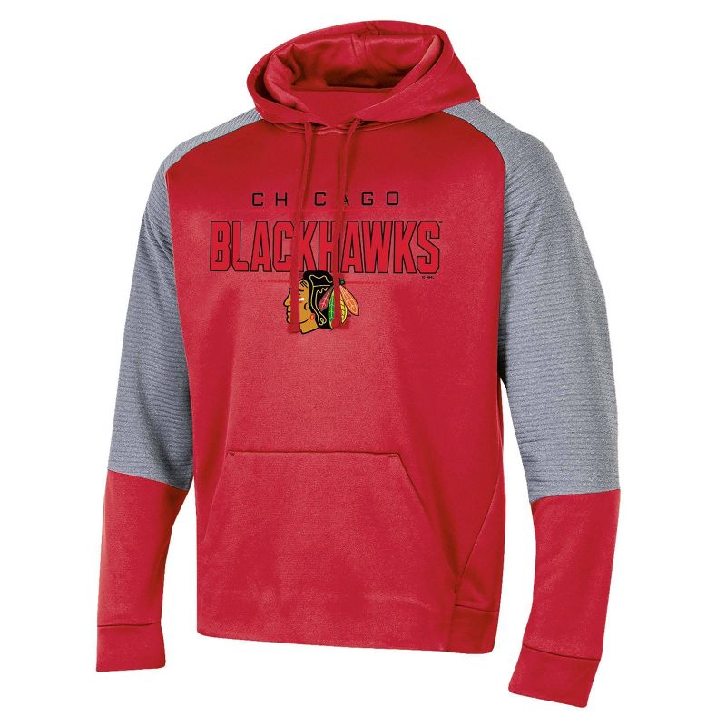NHL Chicago Blackhawks Men's Edge Poly Textured Hoodie - Gray S