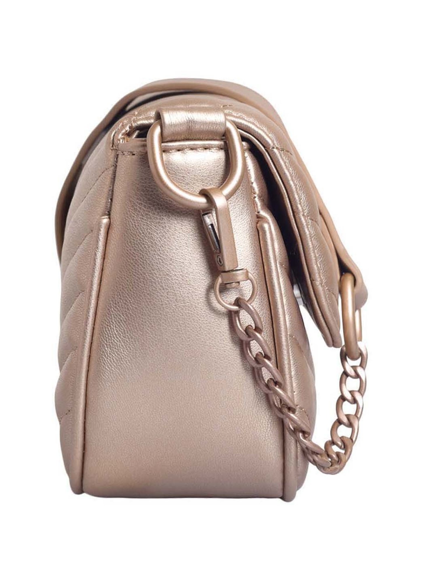 Lino Perros Golden Quilted Medium Sling Handbag