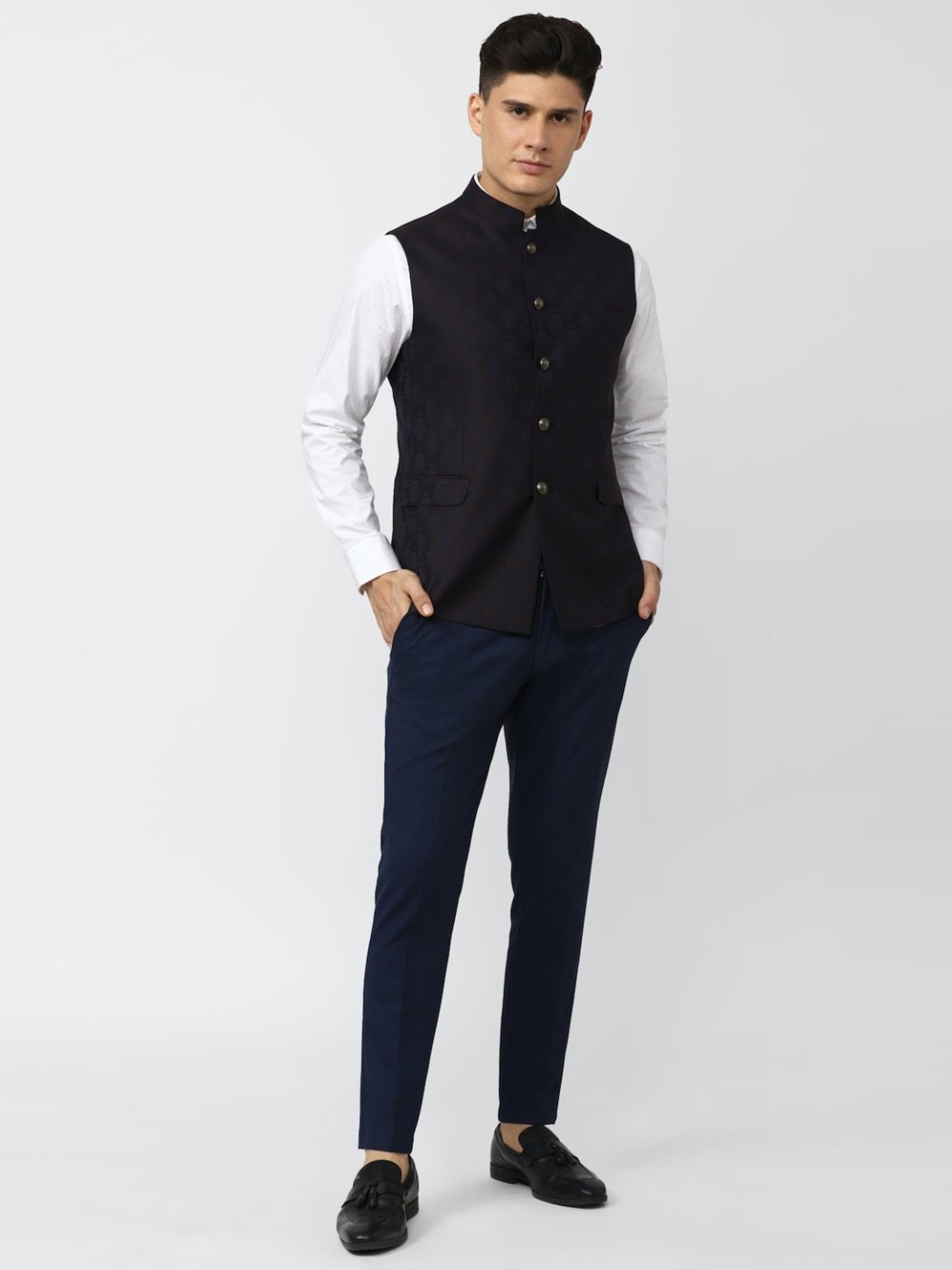 Fabindia Multicolor Regular Fit Printed Cotton Nehru Jacket