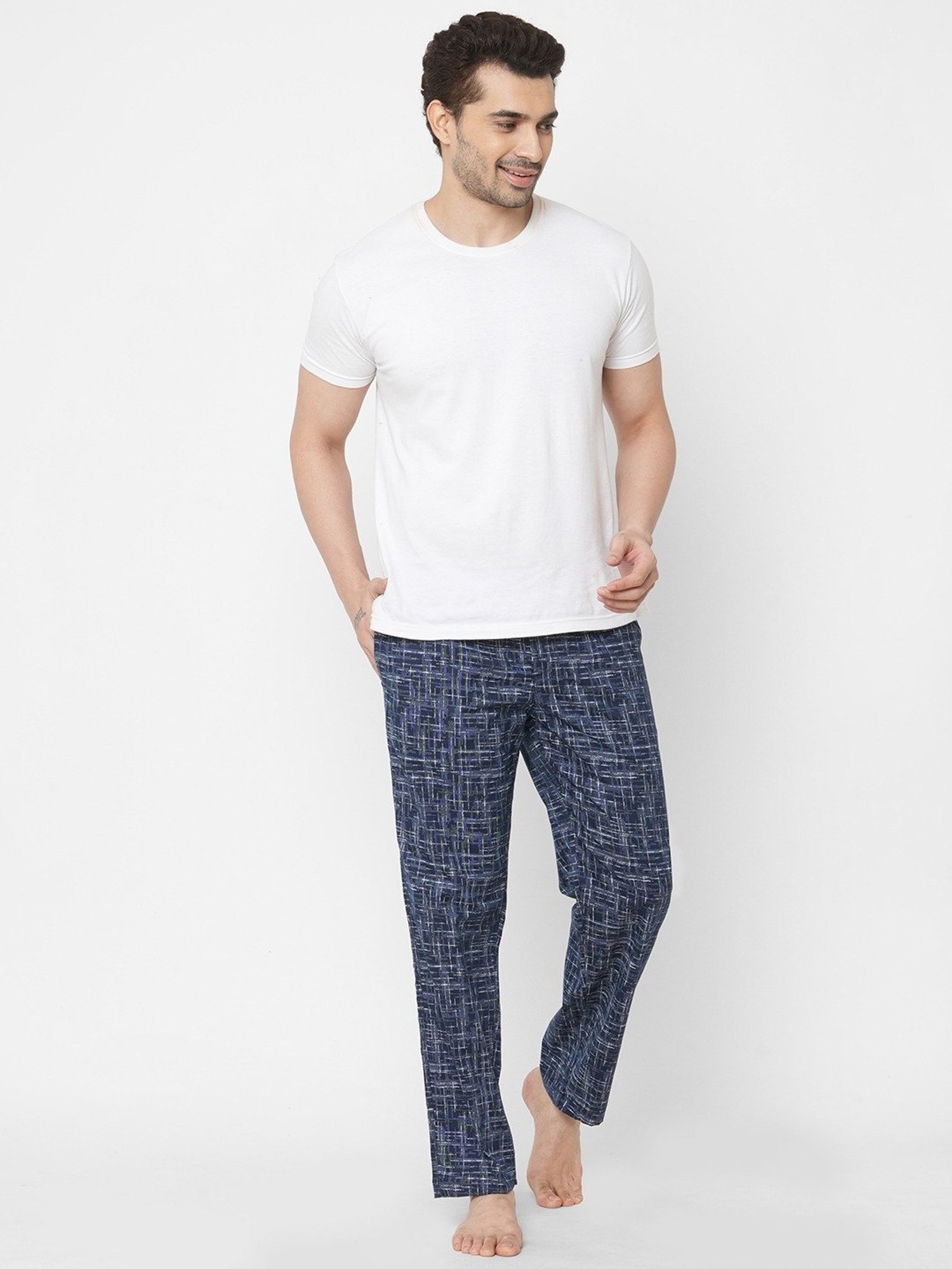 Urban Scottish Navy Regular Fit Printed Nightwear Pyjamas