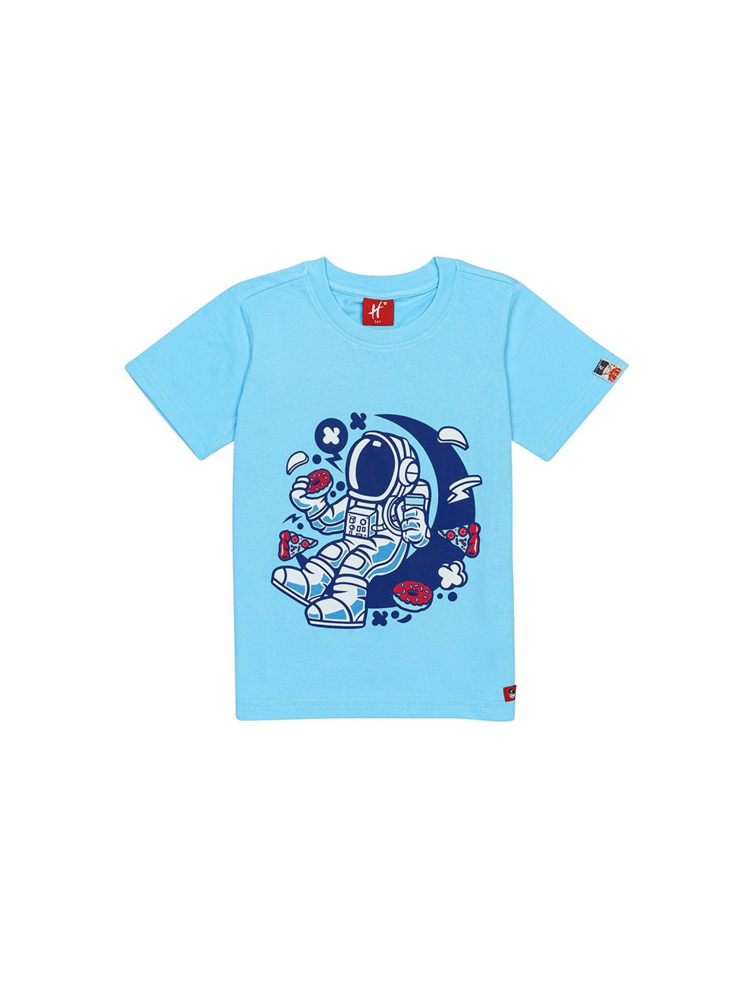 H by Hamleys Boys Blue Printed Full Sleeves T-Shirt