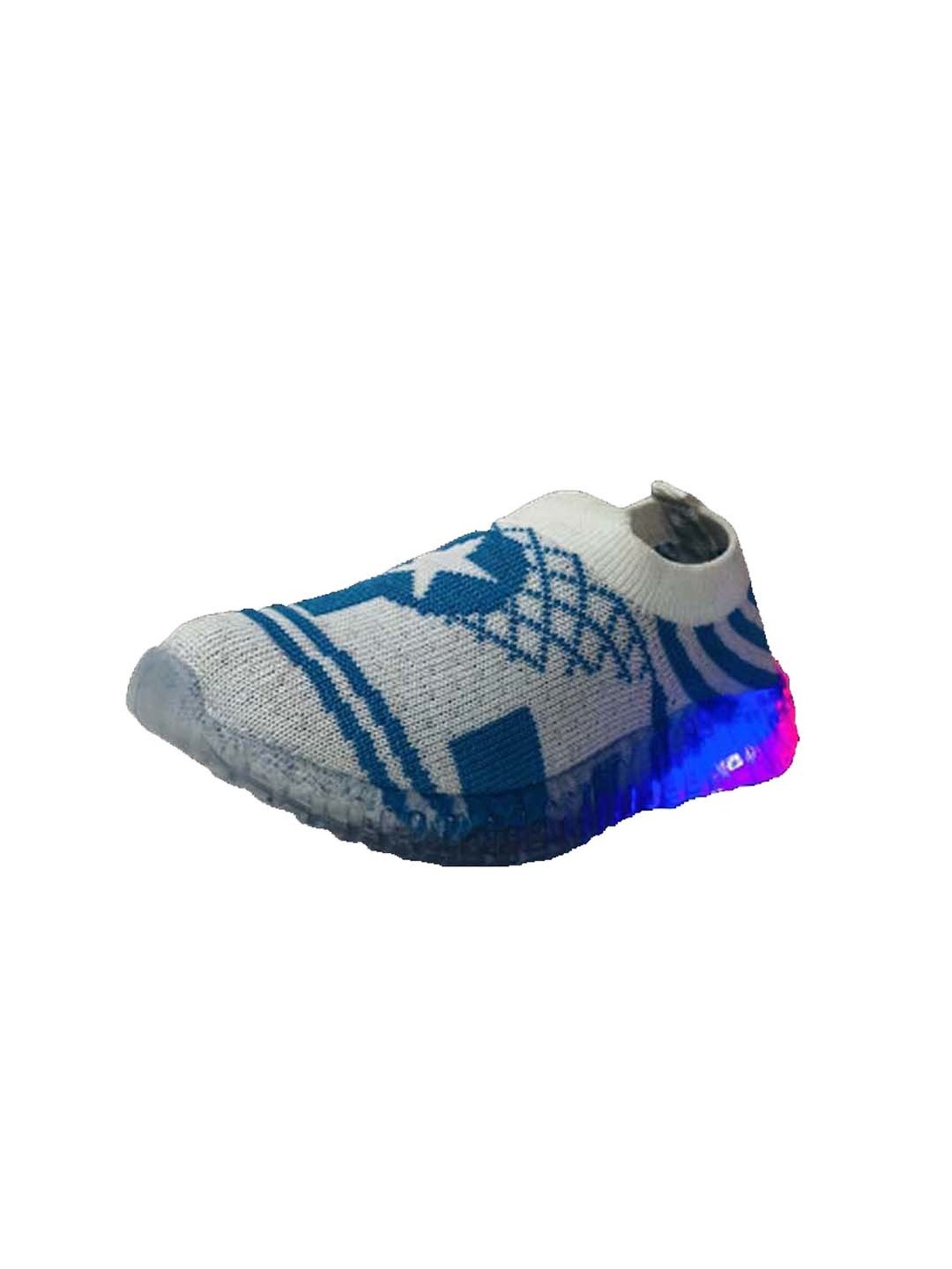 Priaansha Kids White & Blue Casual Slip-Ons