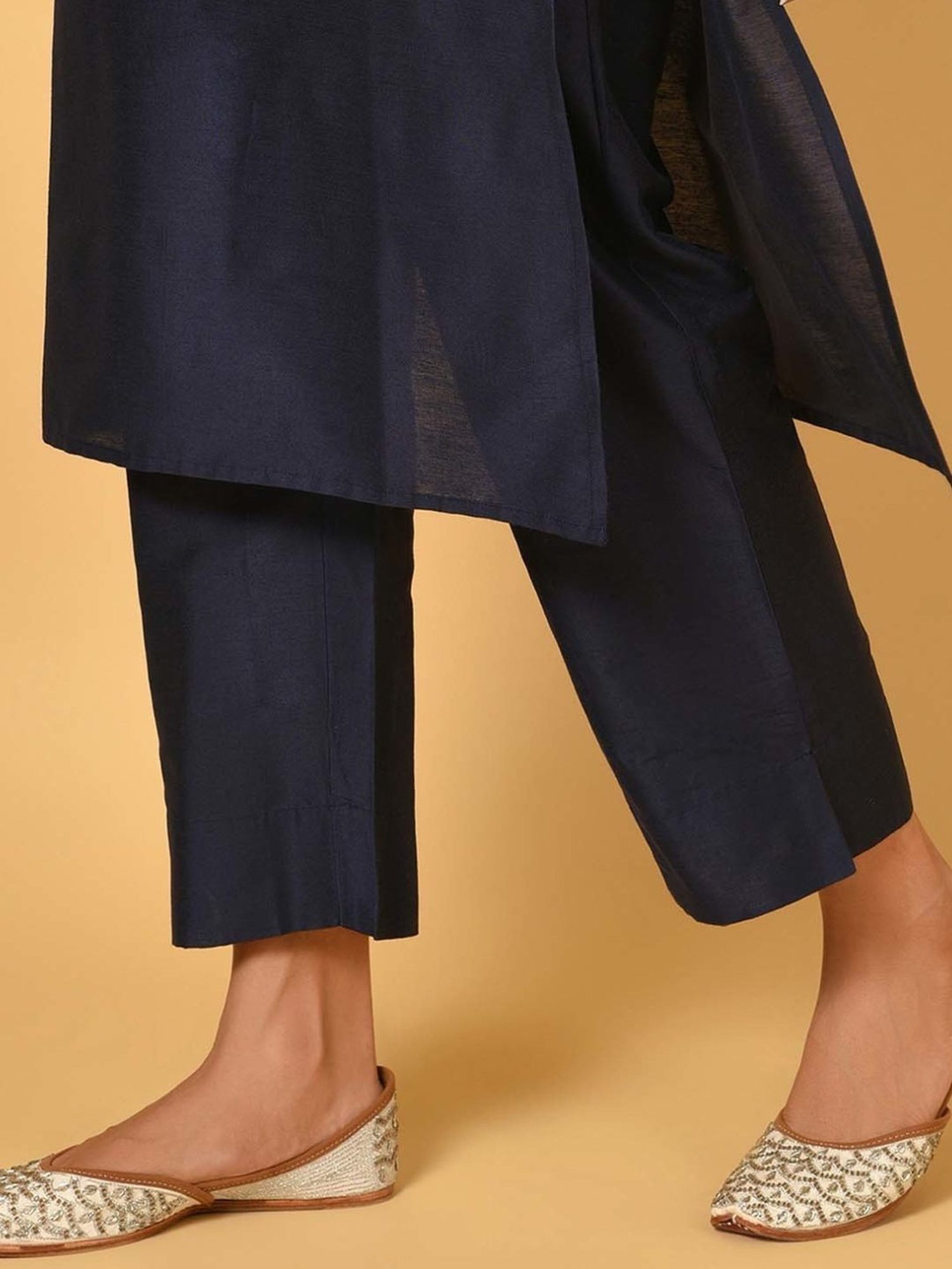 Nuhh Navy Blue Kurta With Pant & Dupatta