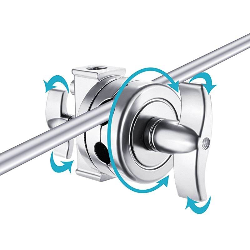 Extension Grip Arm Boom Arm with 2 Pieces Grip Heads - 50 inches/127 centimeters Aluminum Alloy Construction for Light Stand,Reflector and Other Equipment for Studio Video Photography(Silver)