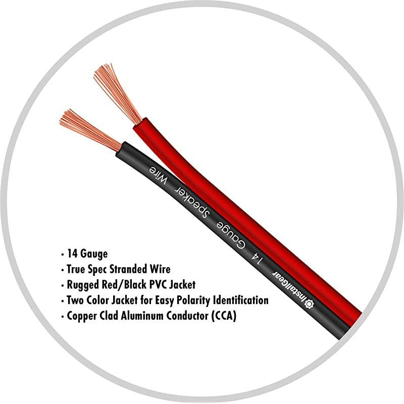 14 Gauge AWG 100ft Speaker Wire Cable RedBlack
