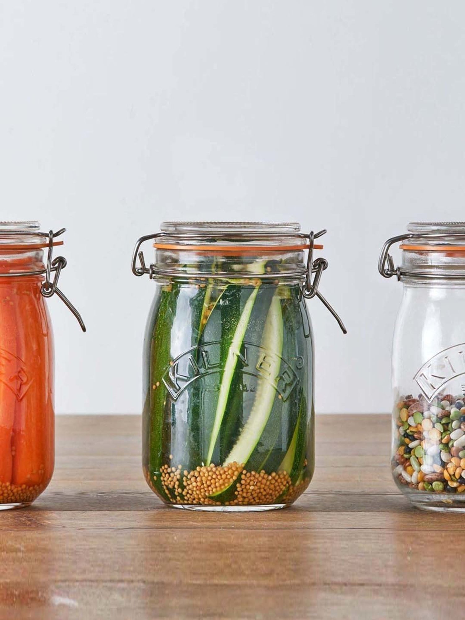 Kilner Transparent Glass Clip Top Round Jar (1 L)