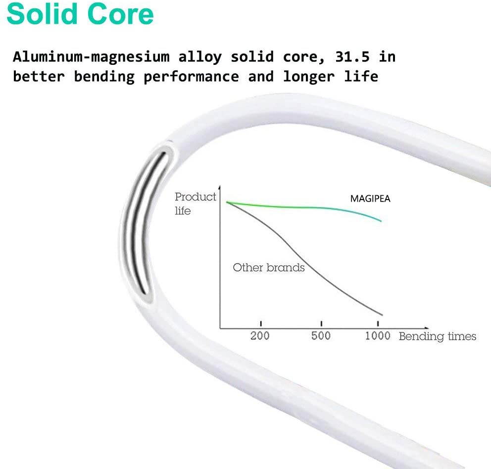 Cell Phone Clip on Stand Holder - with Grip Flexible Long Arm Gooseneck Bracket Mount Clamp for iPhone X/8/7/6/6s/5 Samsung S8/S7, for bed, desktop, Black