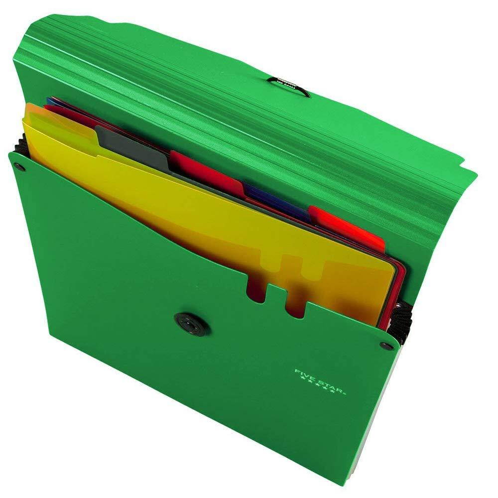 Five Star Expanding File Folder, 5-Pocket Vertical Expandable File Folder, Green (72695)