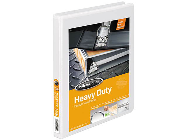 Wilson Jones 363-13W Vinyl Round Ring Locking View Binder, 1/2" Capacity, White