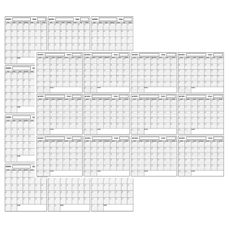 Undated Dry Erase Annual Wall Calendar 32"x48" - SwiftGlimpse